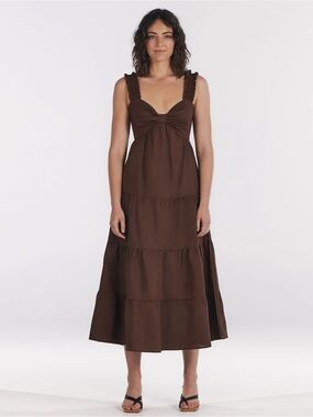 Charlie Holiday Diana Brown Midi Dress - 4